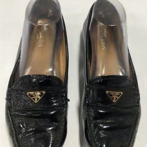 Prada Women's Elegant Black Leather Loafers